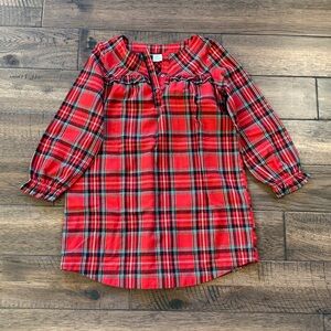 J.Crew Crewcuts Girls’ Red Plaid Nightgown, M/8-9